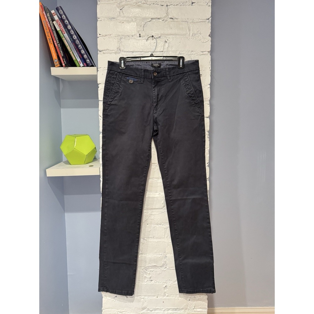 Galeries Lafayette Pants Mens 32x34 Navy Straight‎ Fit Chino Trouser